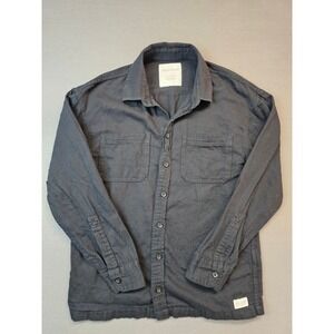 Hollister Mens Relaxed Fit Long Sleeve Button Down Shirt Black Extra Small XS